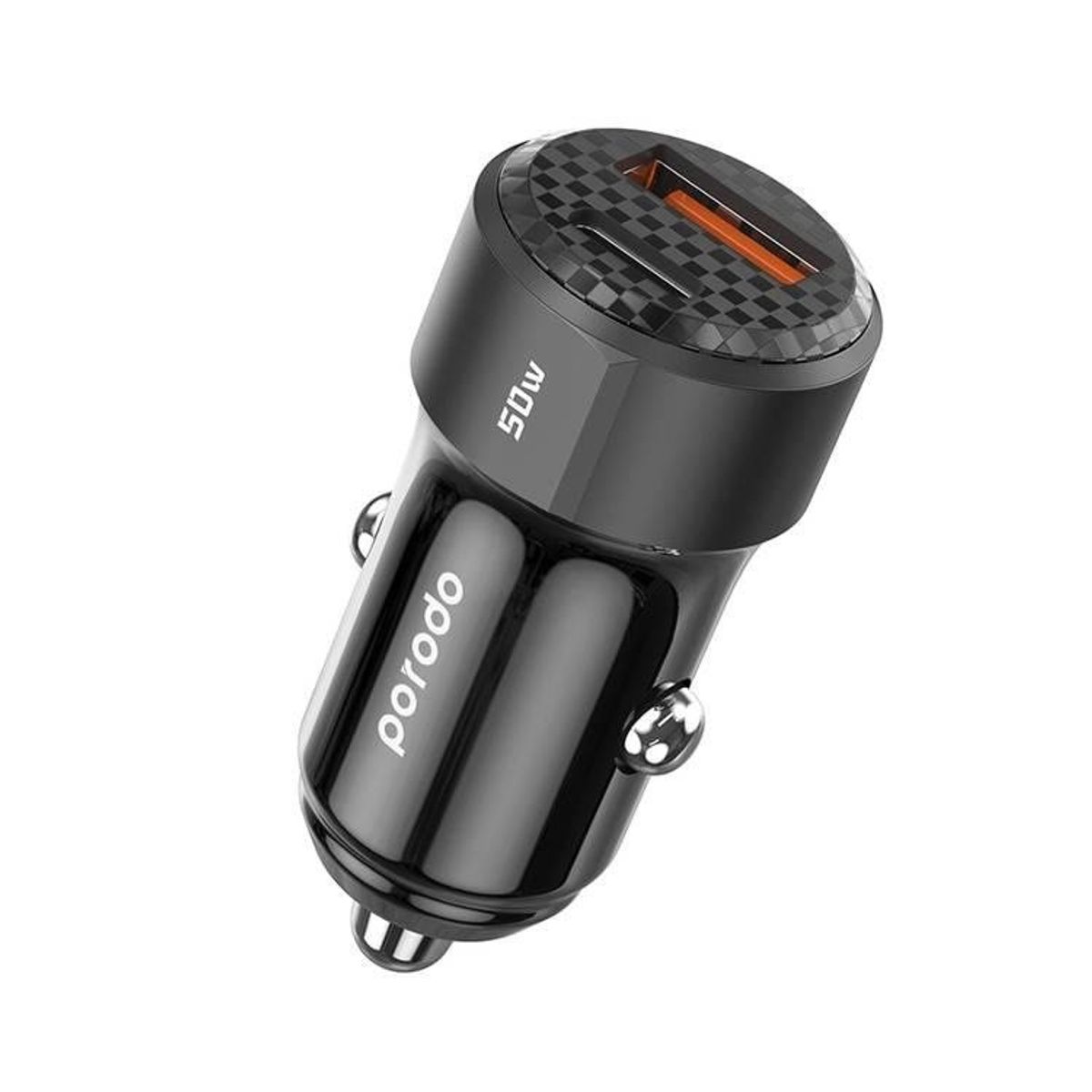 Автомобильное зарядное устройство Porodo Mini Size 50W Dual Port Car Charger PD 20W QC 30W, черный