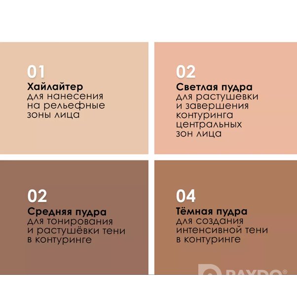 CONTOURING & STROBING Компактная палитра для моделирования лица и придания сияния