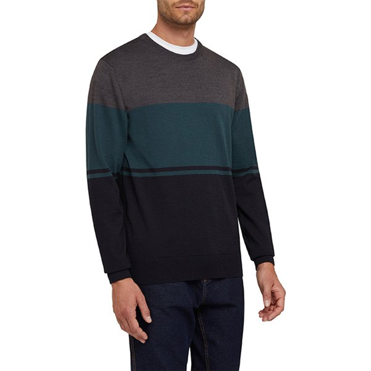M KNIT COLOR BLOCK - TRICOT ME Свитер MELPL/LIGSCAR/SKYCAP