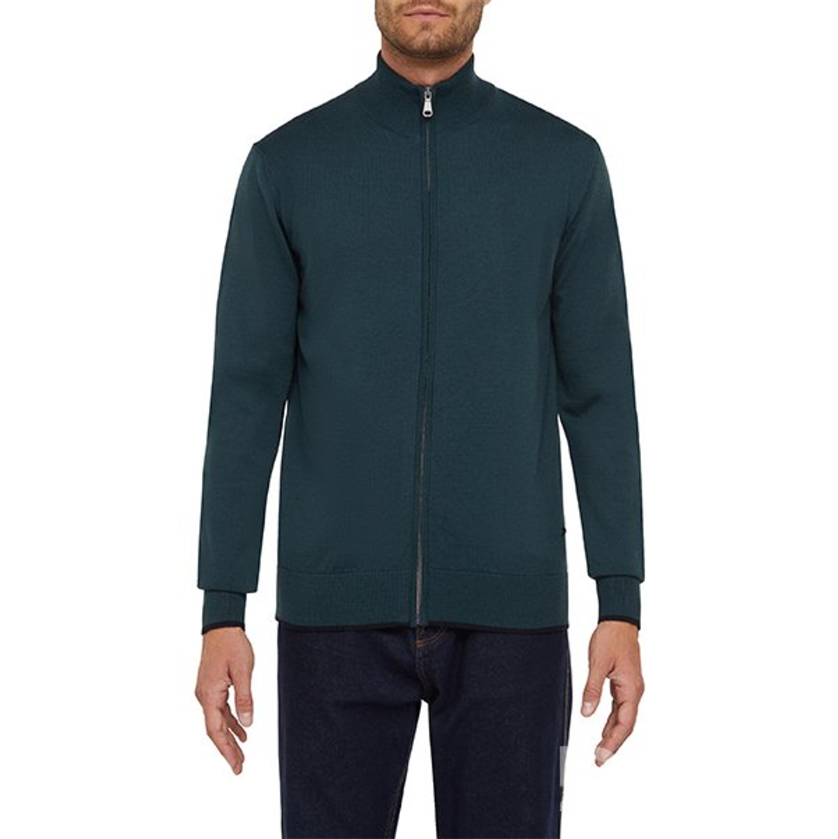 M KNIT FULL ZIP - TRICOT MERIN Свитер LIGHT SCARAB