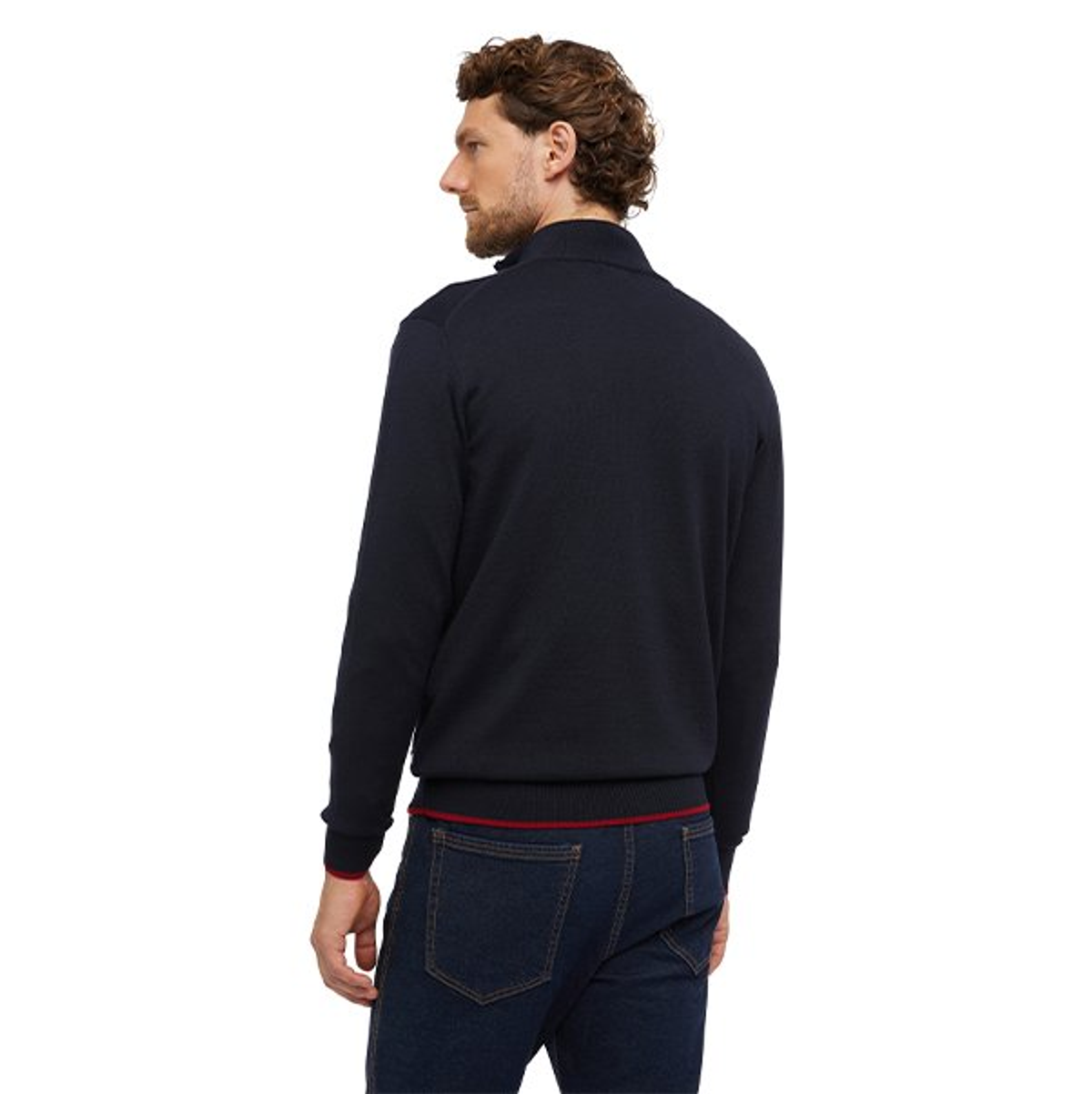 M KNIT HALF ZIP - TRICOT MERIN Свитер LIGHT SCARAB