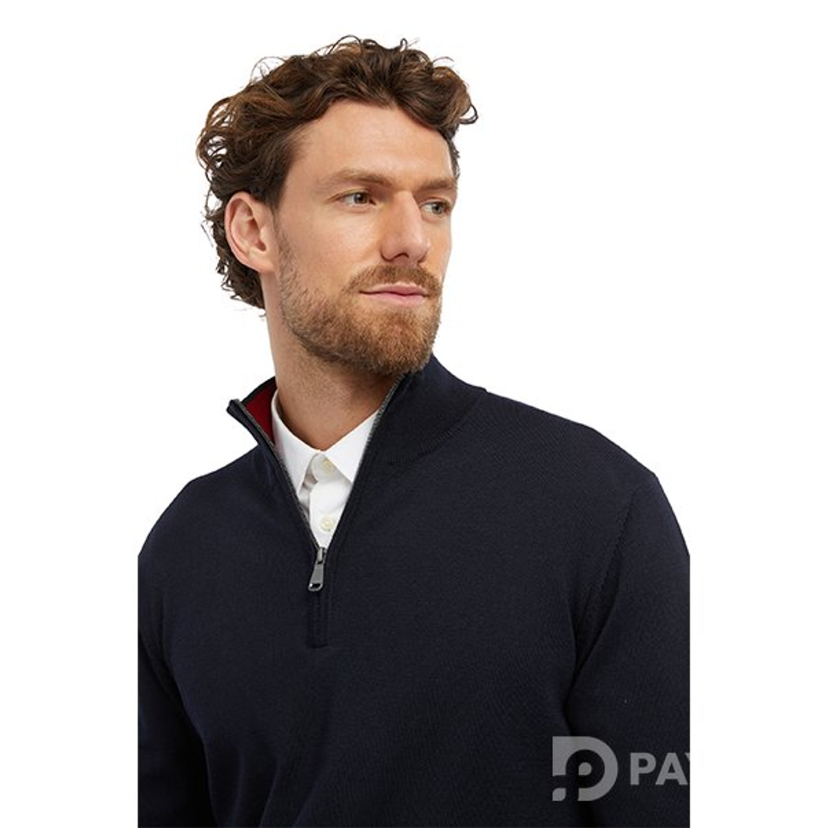 M KNIT HALF ZIP - TRICOT MERIN Свитер LIGHT SCARAB