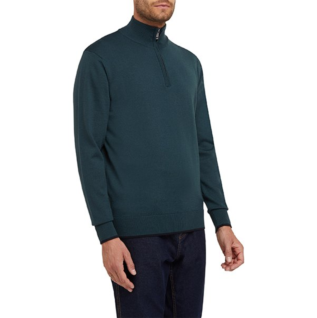 M KNIT HALF ZIP - TRICOT MERIN Свитер SKY CAPTAIN