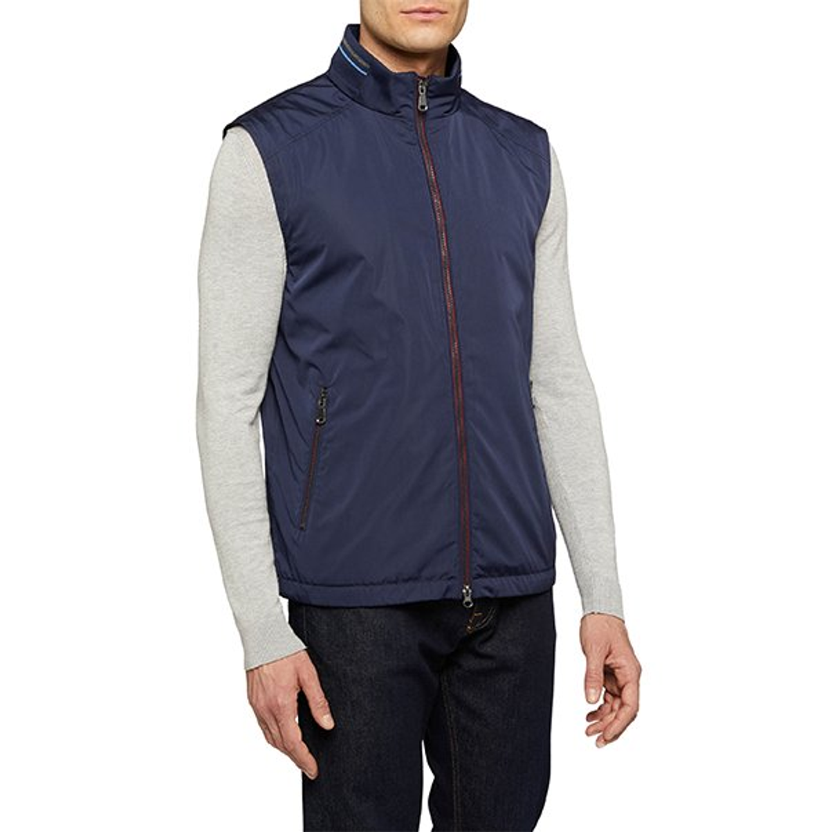 M WELLS VEST - POLYESTER CIRE Жилетка мужская PEACOT NAVY