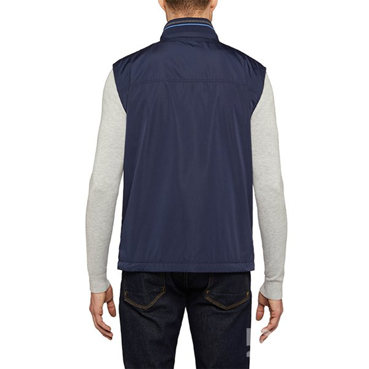 M WELLS VEST - POLYESTER CIRE Жилетка мужская PEACOT NAVY