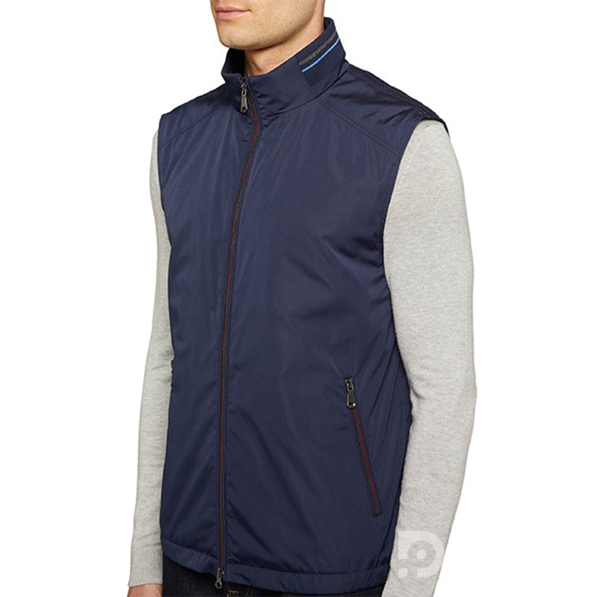 M WELLS VEST - POLYESTER CIRE Жилетка мужская PEACOT NAVY