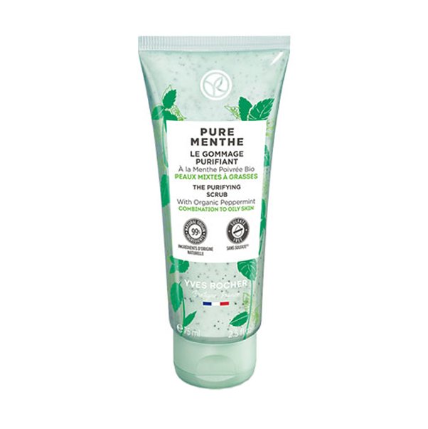 PURE MENTHE Очищающий Гоммаж с Перечной Мятой БИО - для Комбинированной и Жирной Кожи