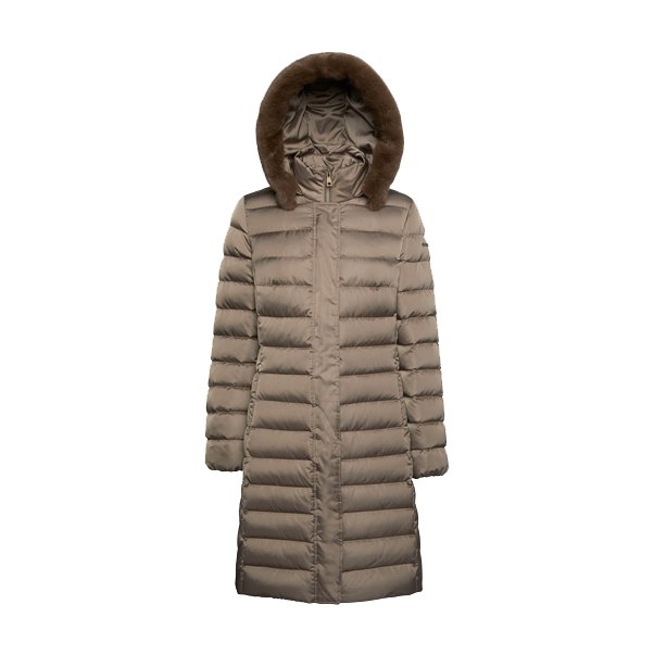 W CHLOO MAXI LONG - 50D POLYES Женская куртка длинная WALNUT