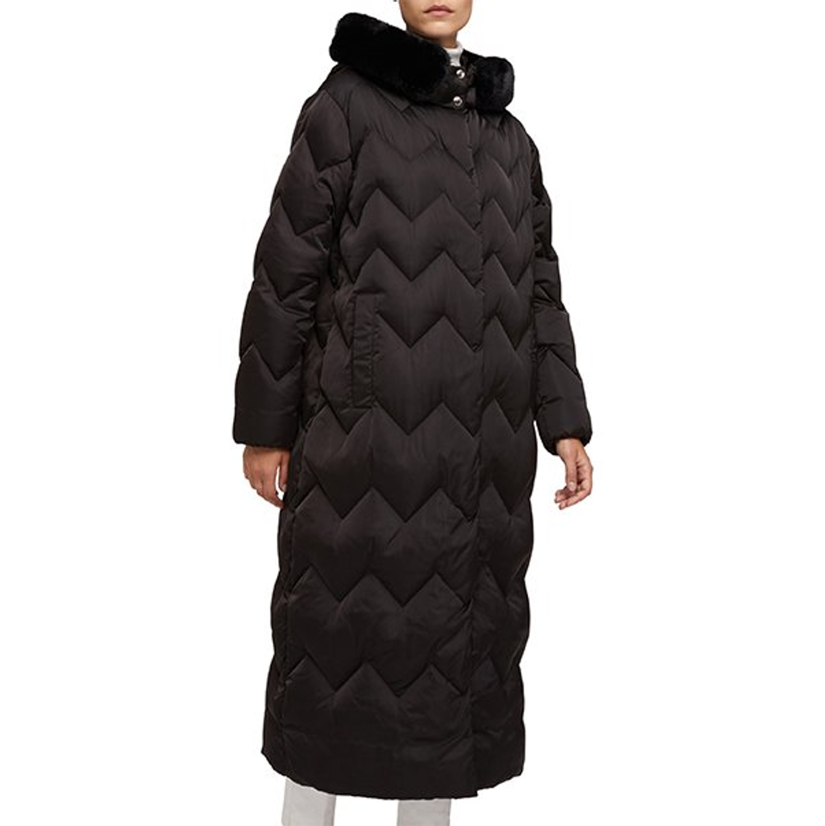 W CHLOO MAXI LONG - 50D POLYES Женская куртка длинная BLACK