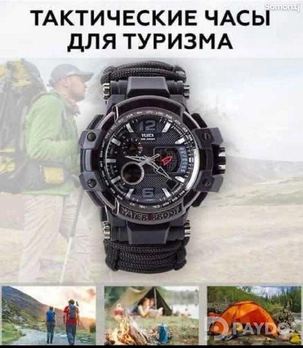 Часы туристические, тактические с браслетом из паракорда.