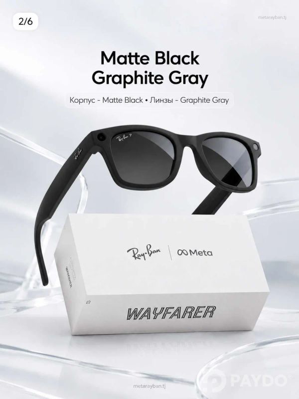 Очки Ray-Ban Wayfarer Gen 2 | Корус - Matte Black - Линзы Graphite Gray