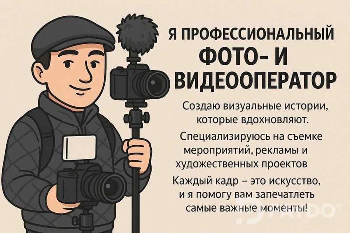 Услуги фотографа/видеооператора