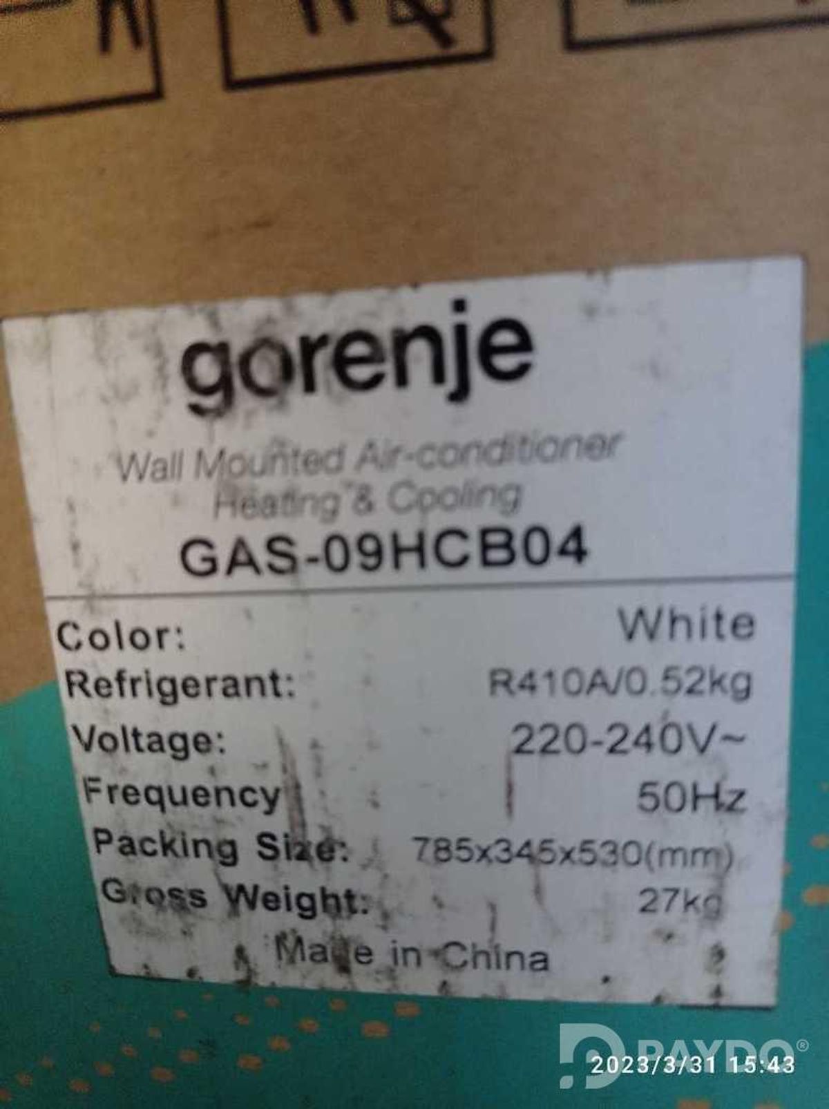Кондиционер Gorenge 9 куб